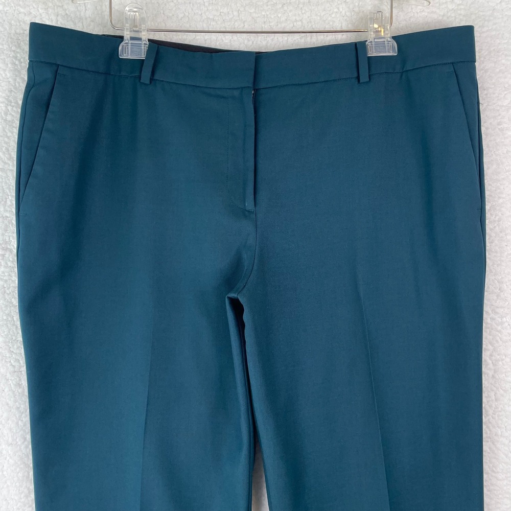 Ann Taylor Teal Blue Wool Blend Straight Leg Dress Pants Womens Size 16